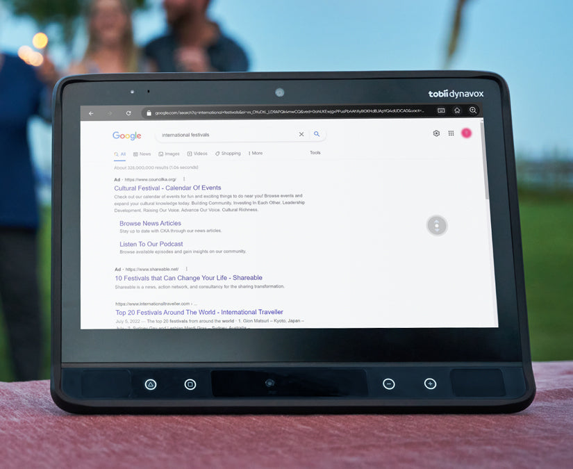TD Browse viser rullefunksjonen på en TD I-Series SGD fra Tobii Dynavox.