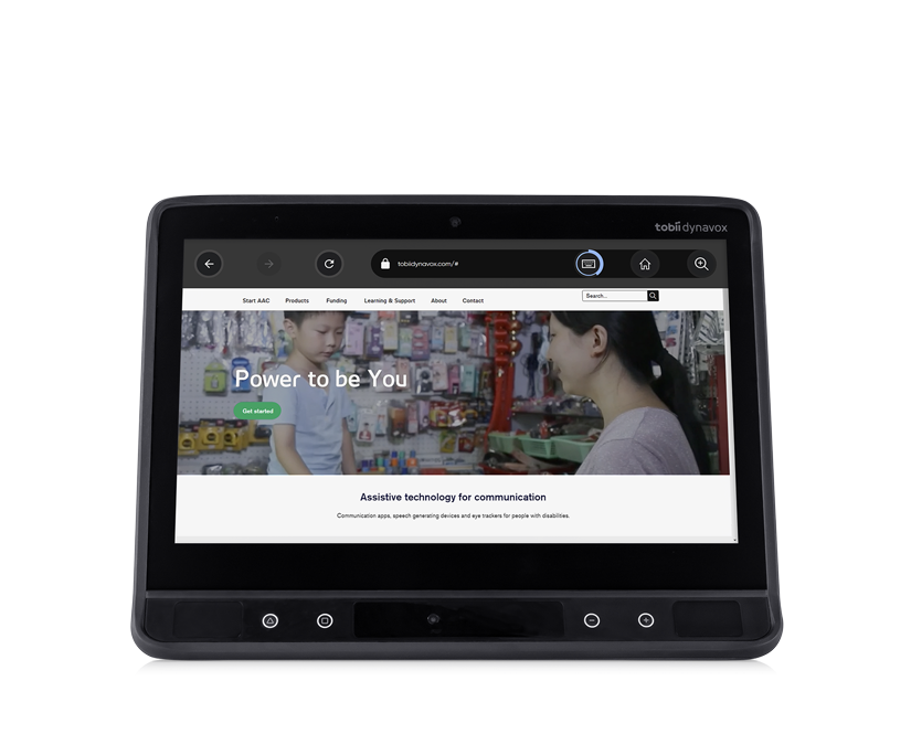 TD Browse av Tobii Dynavox presentert på en Tobii Dynavox TD I-Series-enhet