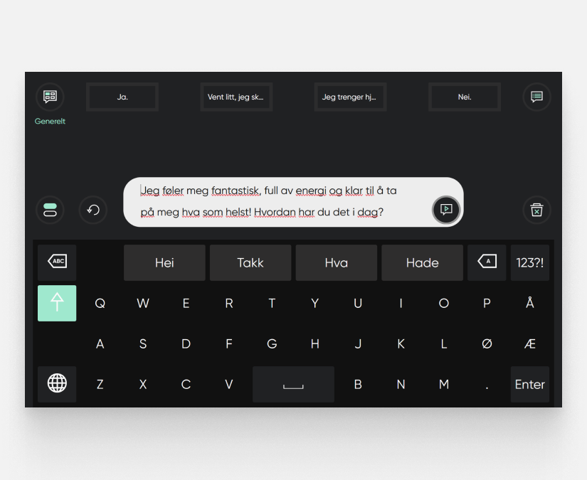 TD Talk type to talk-funksjon