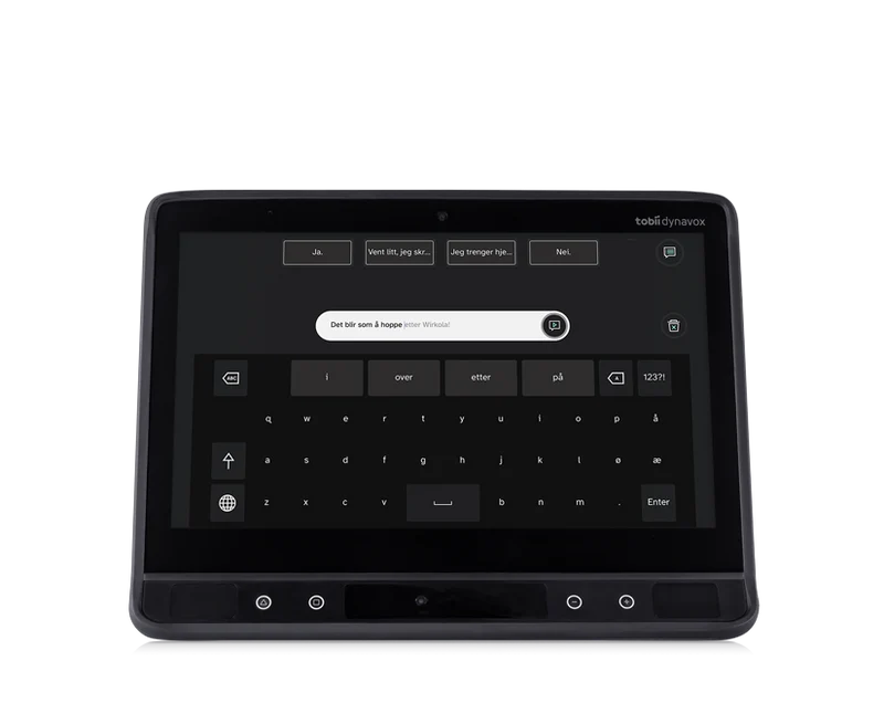 Tobii Dynavox TD I-13 AAC-enhet sett forfra med TD Talk