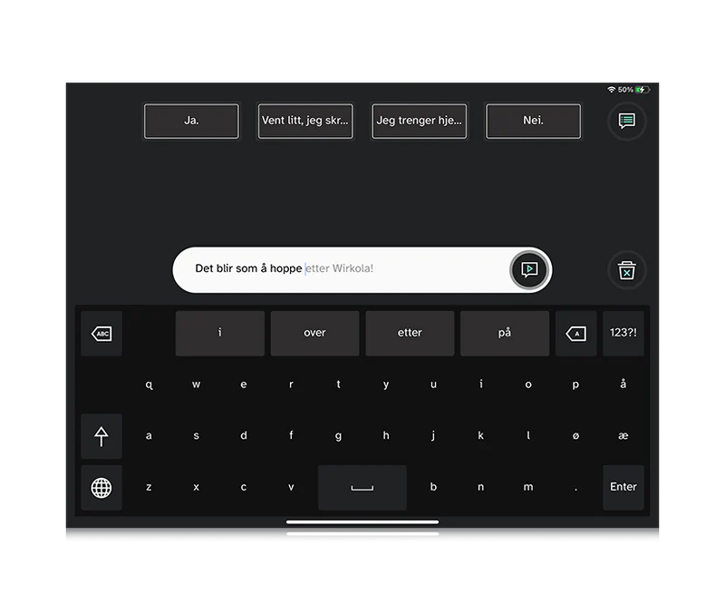 TD Talk personlig setningsprediksjonsfunksjon