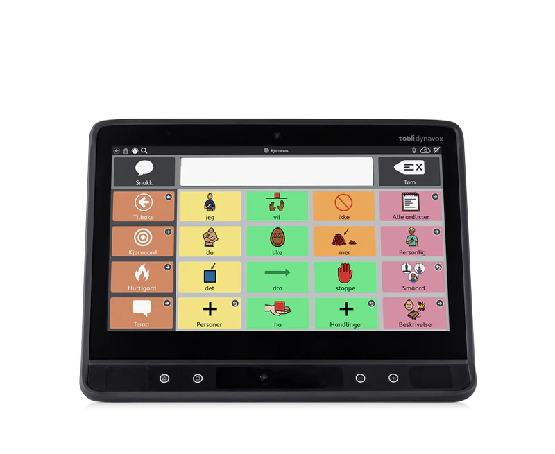 Tobii Dynavox TD I-13 AAC-enhet sett forfra med TD Snap