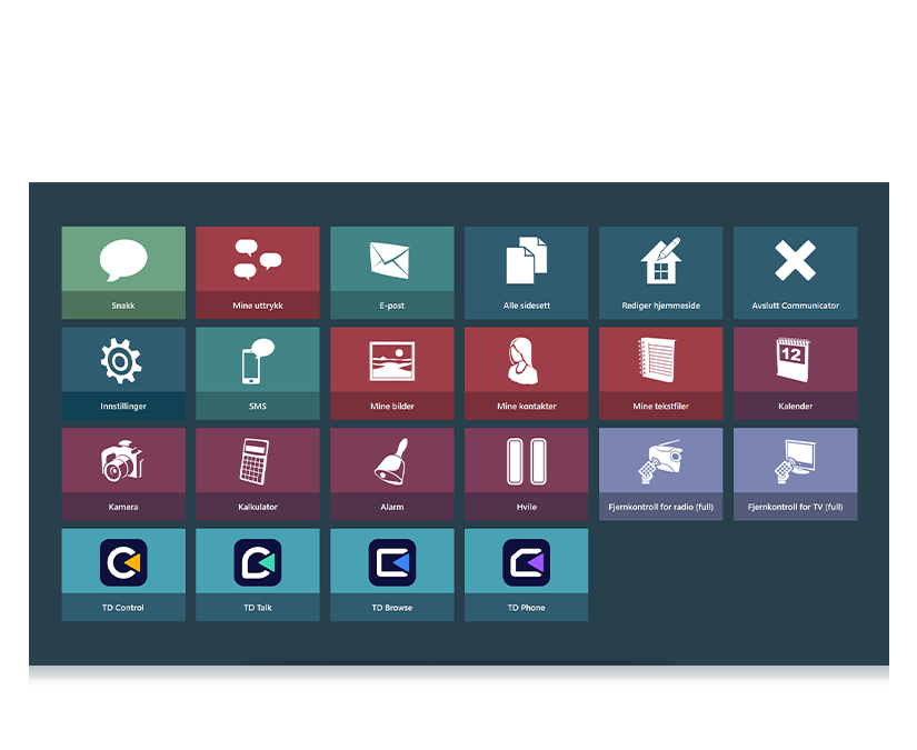 Skjermbilde av Tobii Dynavox Communicator 5