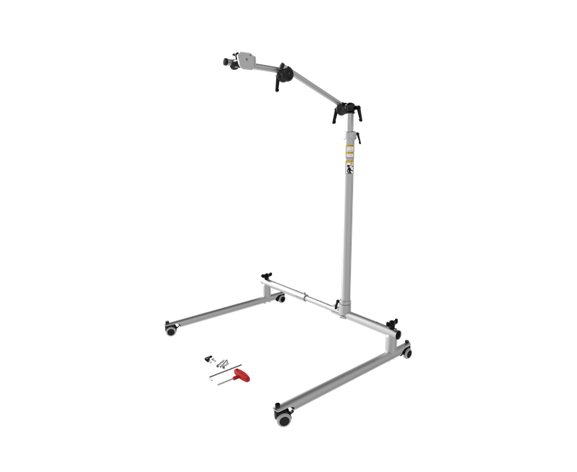 Tobii Dynavox Rehadapt FS-Vario Floorstand med rullande och flexibel bas och ställbar höjd.