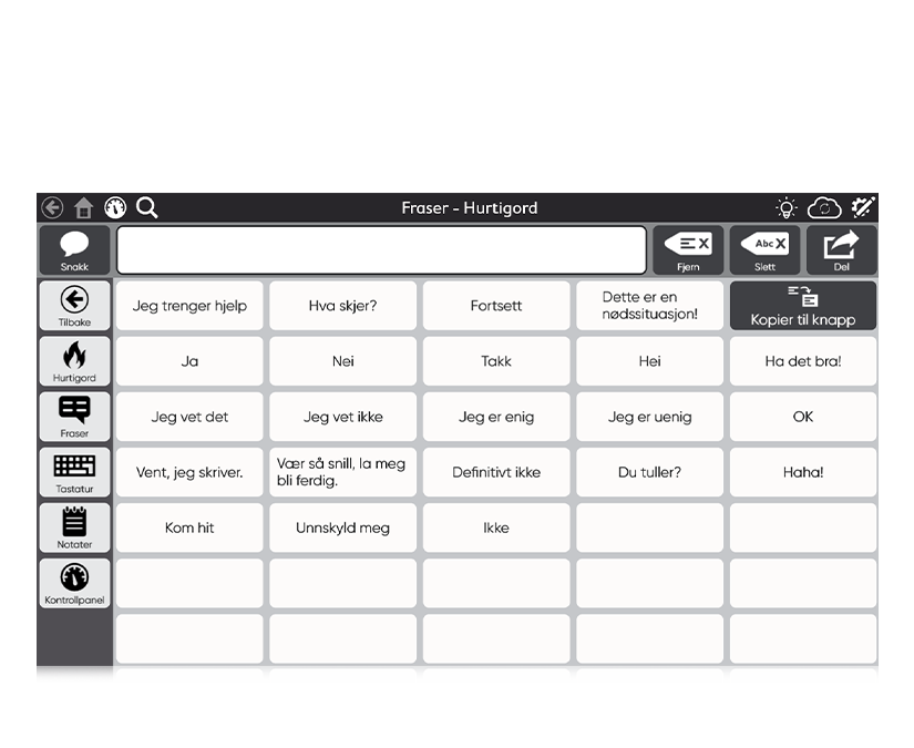 Tobii Dynavox TD Snap Text sidesett