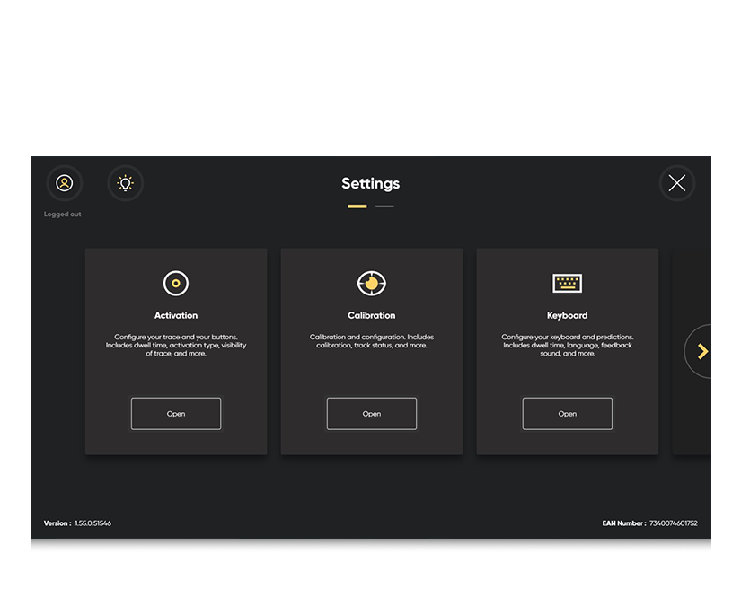 Innstillinger for Tobii Dynavox TD Control